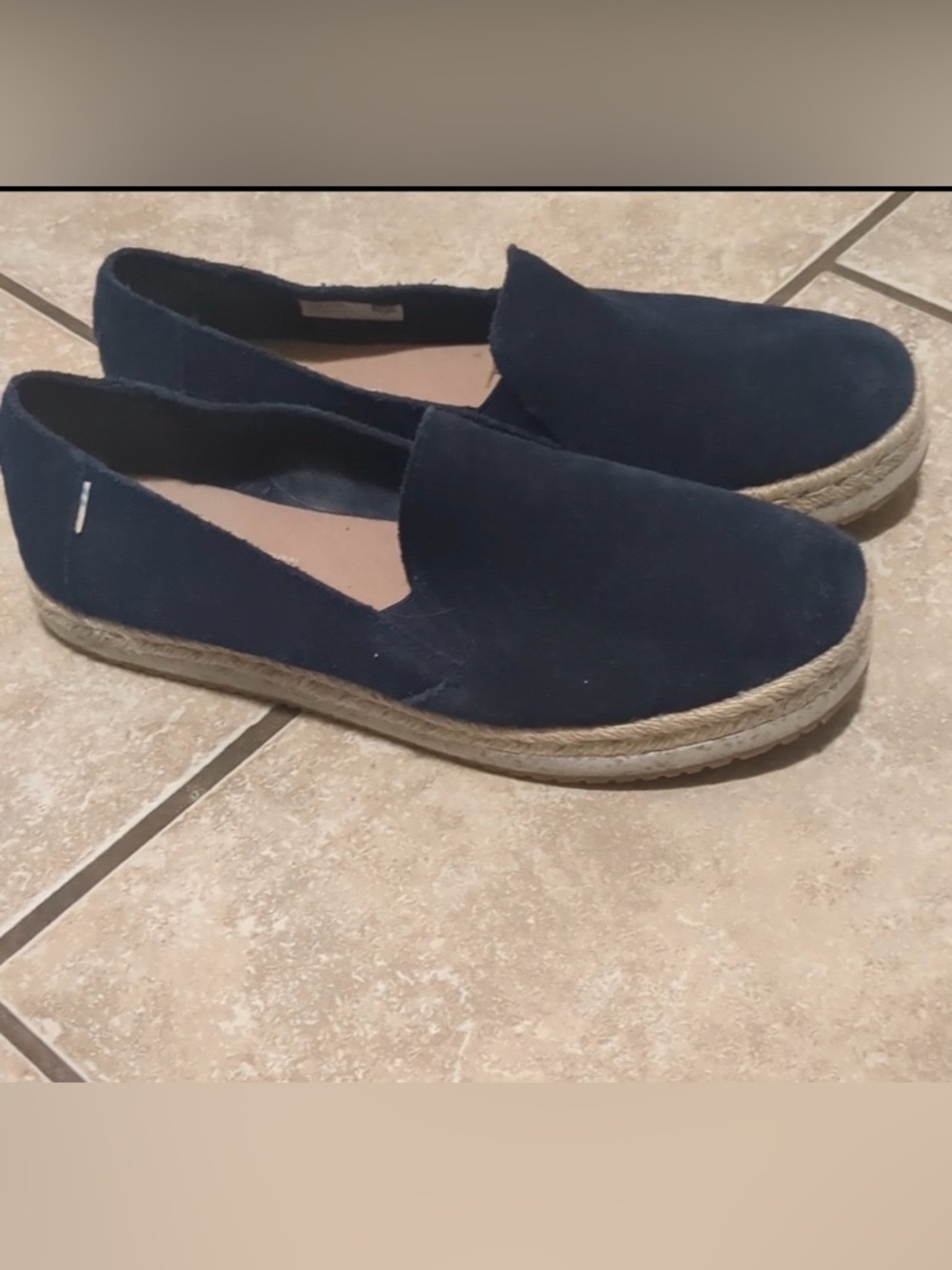 Toms Navy Blue Suede Espadrilles